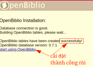 Cài đặt OpenBiblio bước 2