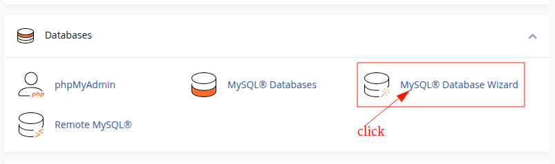 Mục MySQL Database Wizard