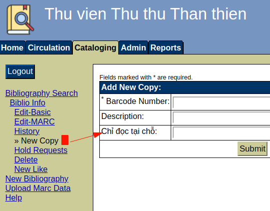 Trường  tùy chỉnh copy