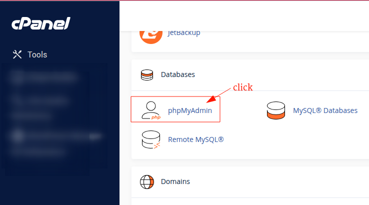 Truy cập phpMyAdmin trên cPanel